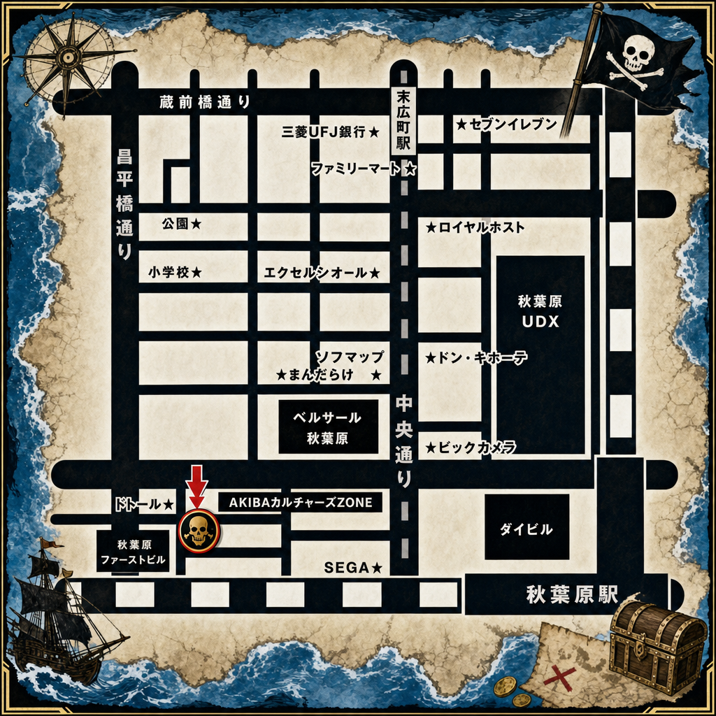Grand Piratesまでのアクセスマップ